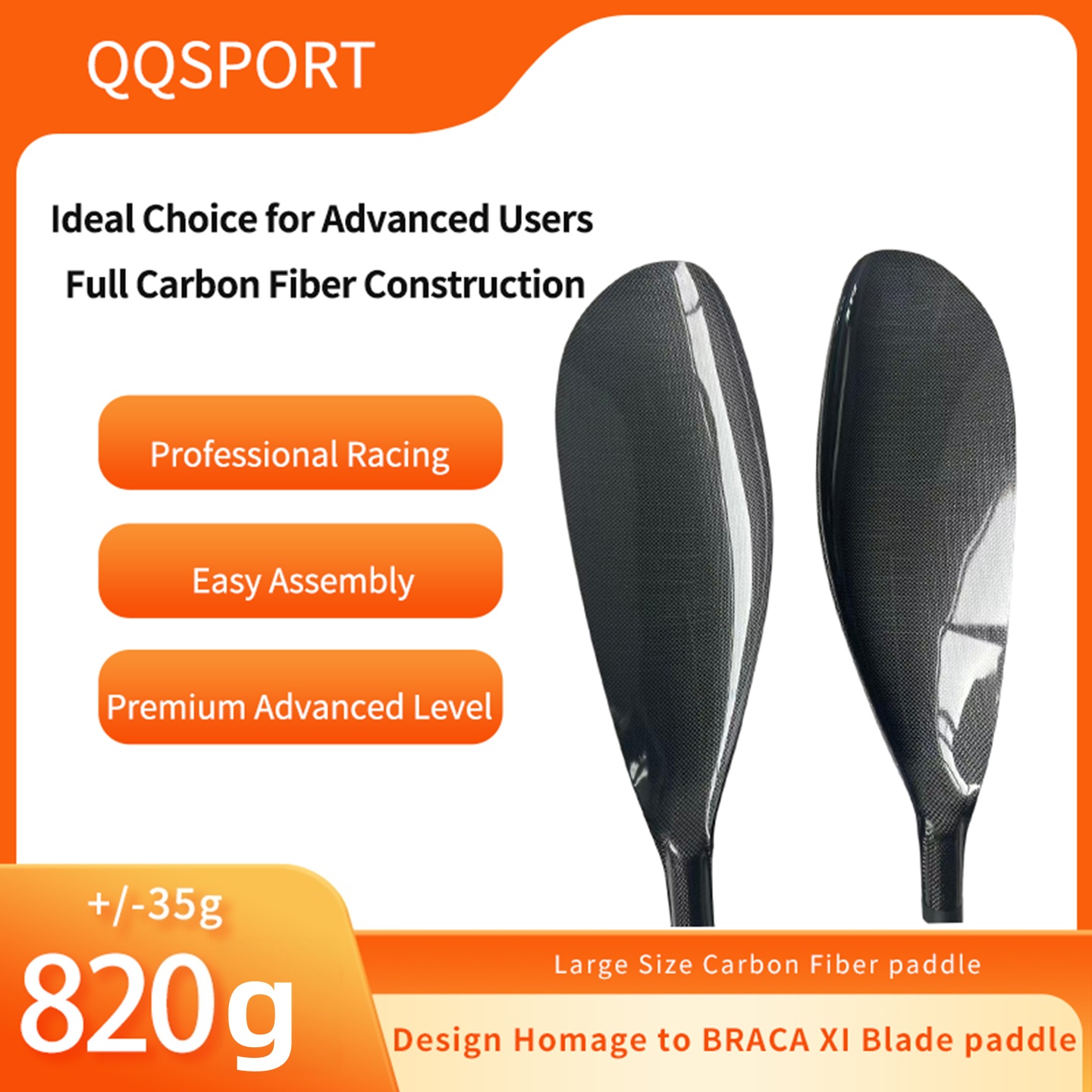 Remo QQSPORT, remo de kayak co - Kayak Paddle Carbon reseña y precio